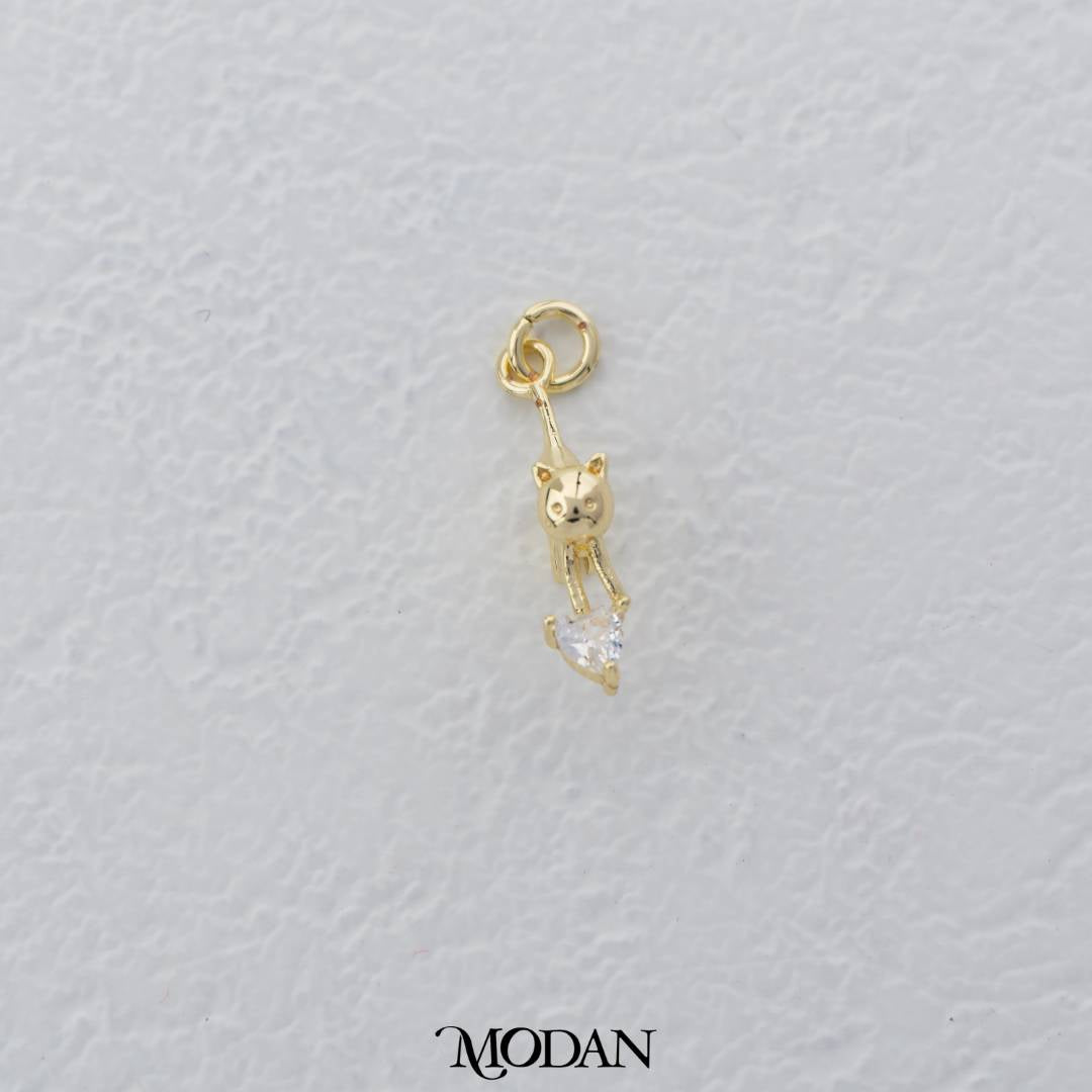 Mini Cute Kitty Cat Charm DIY Charm Liontin Kucing Kecil Hypoallergenic Gold Filled