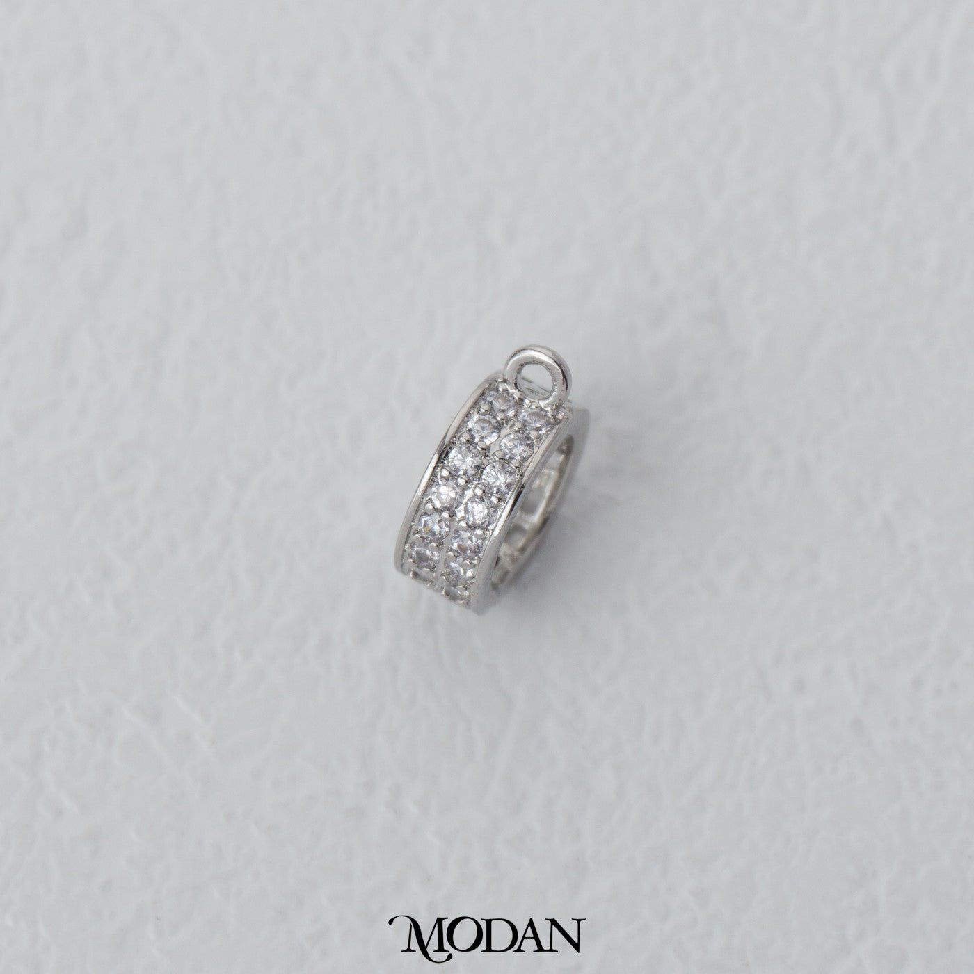 Micro Paved Round Charm DIY Charm Liontin Bulat Berlian Pasir Hypoallergenic Gold Filled