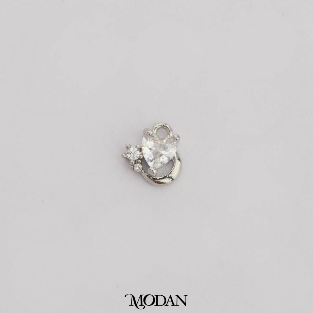Tiny Love And Moon Charm DIY Charm Hati Cinta Bulan Hypoallergenic Gold Filled
