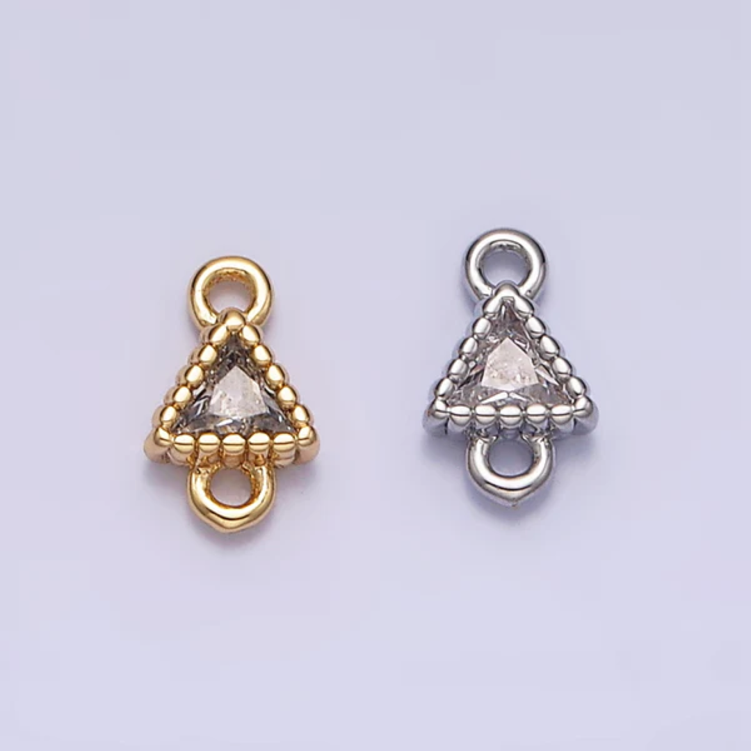 Tiny Triangle DIY Connector Liontin Berlian Segitiga Hypoallergenic Gold Filled