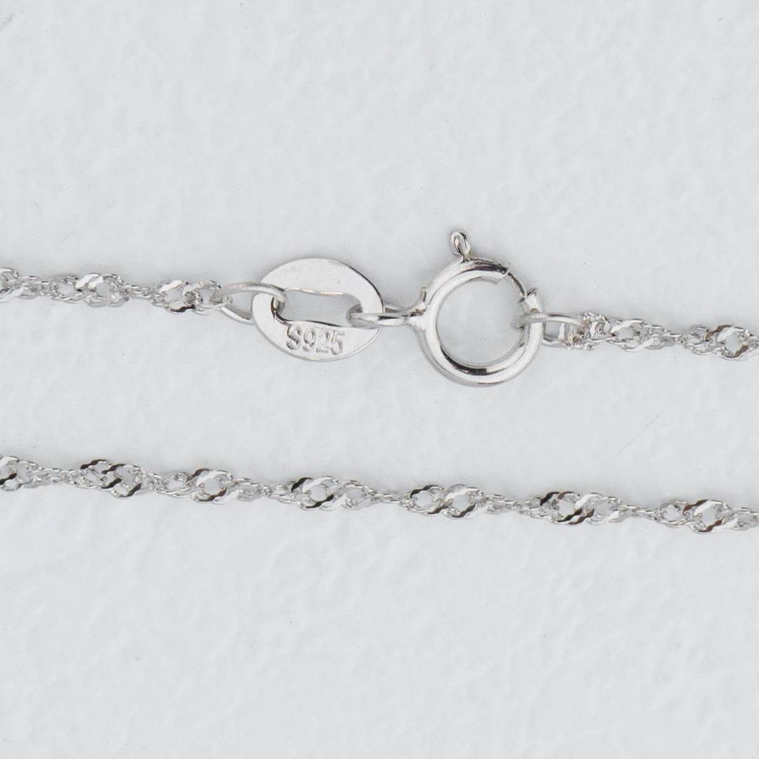 38.8cm Silver Singapore Chain DIY Chain Rantai Kalung Silver Polos Hypoallergenic S925