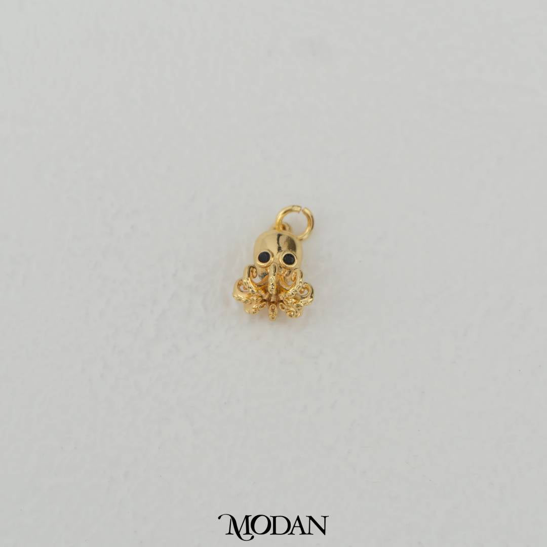 Cute Mini Baby Octopus Squid Charm DIY Charm Liontin Gurita Kecil Hypoallergenic Gold Filled