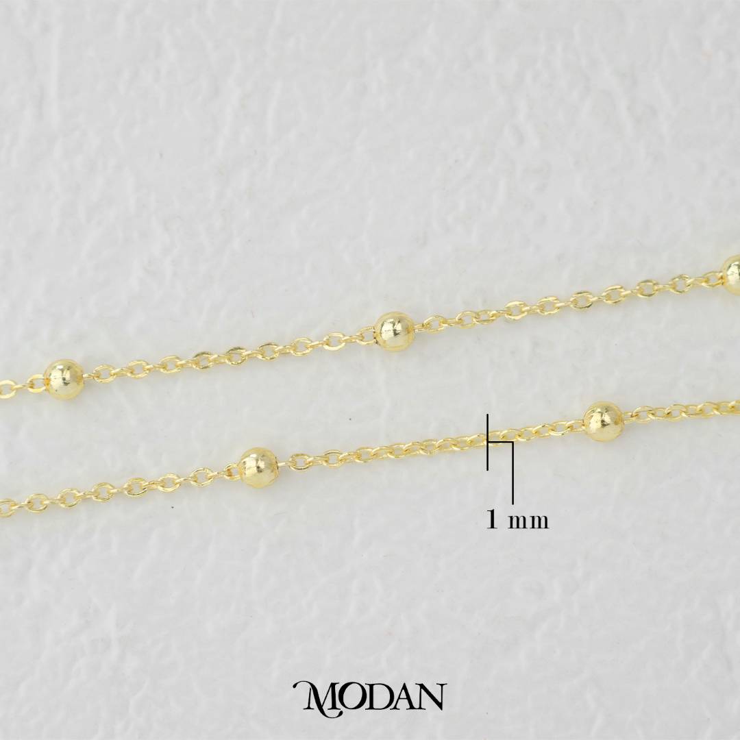 (1mm) (1meter) Golden Singapore Satellite Chain Unfinished DIY Chain Rantai Kalung Gelang Meteran Hypoallergenic Gold Filled