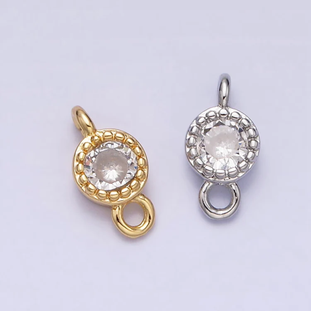 Tiny Beaded Circle 10mm DIY Connector Liontin Berlian Lingkaran Hypoallergenic Gold Filled