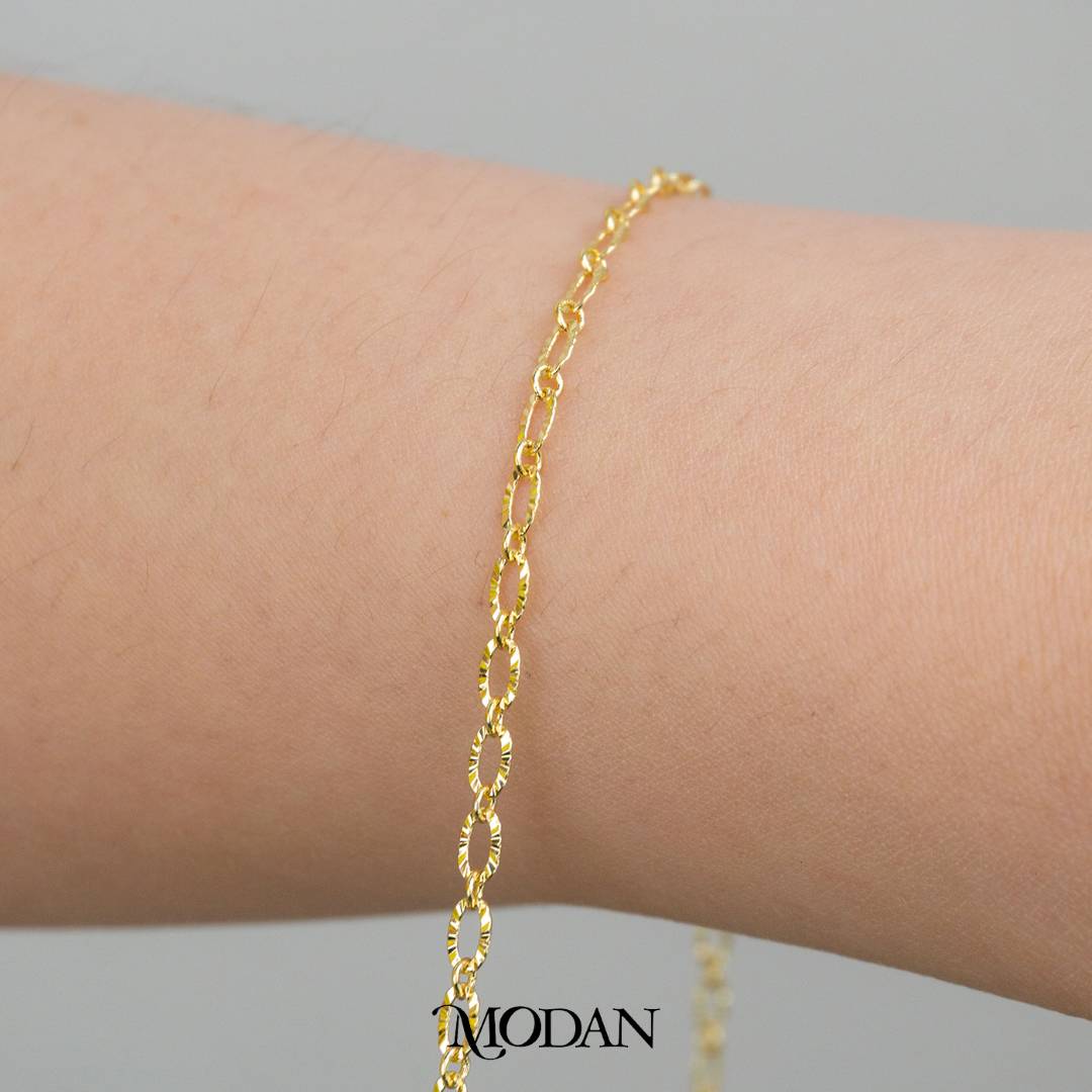 (1meter) Golden Sunburst Oval Chain Unfinished DIY Chain Rantai Kalung Gelang Pecah Kopi Meteran Hypoallergenic Gold Filled