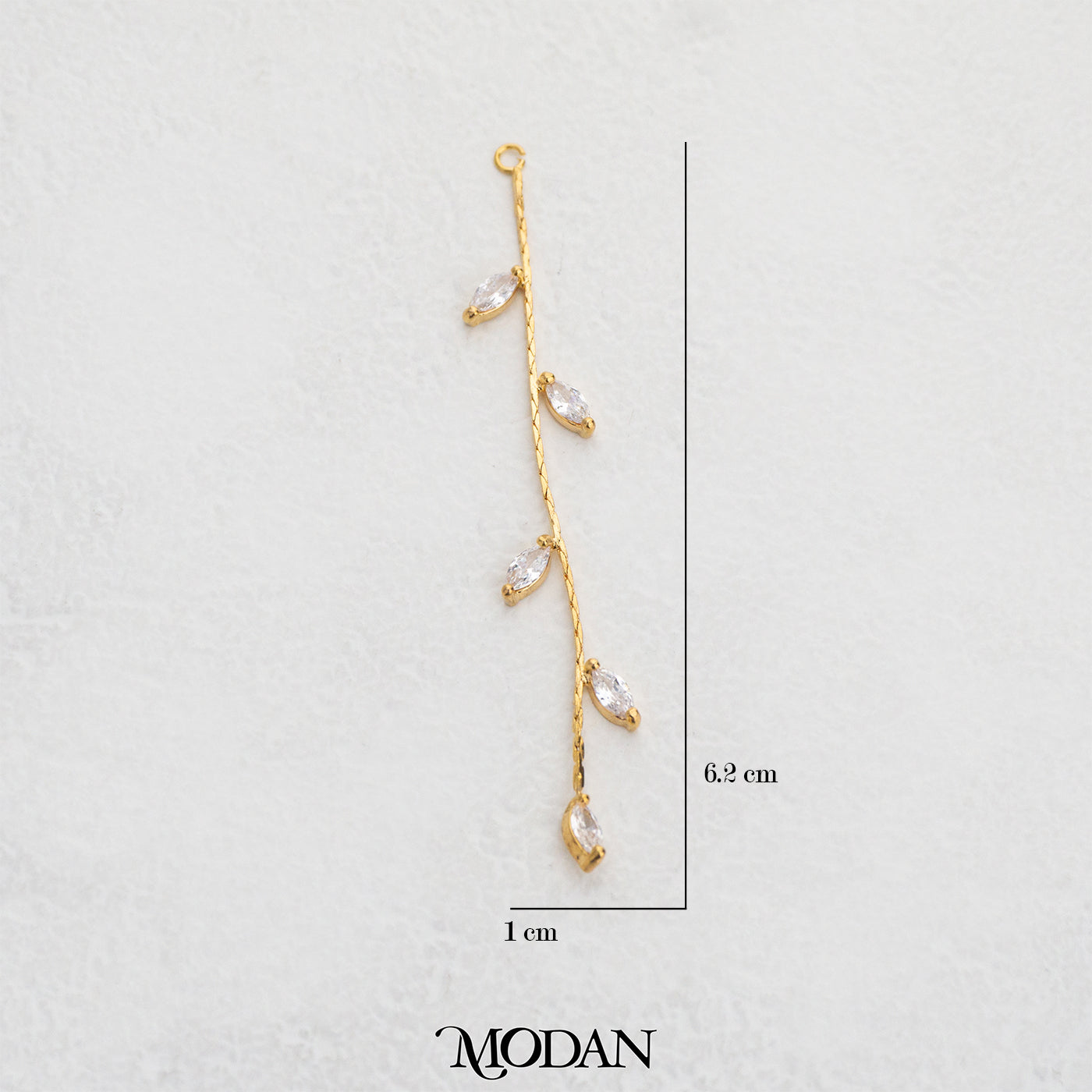 Long Box Chain Leaf Zirconia DIY Charm Liontin Daun Panjang Hypoallergenic Gold Filled