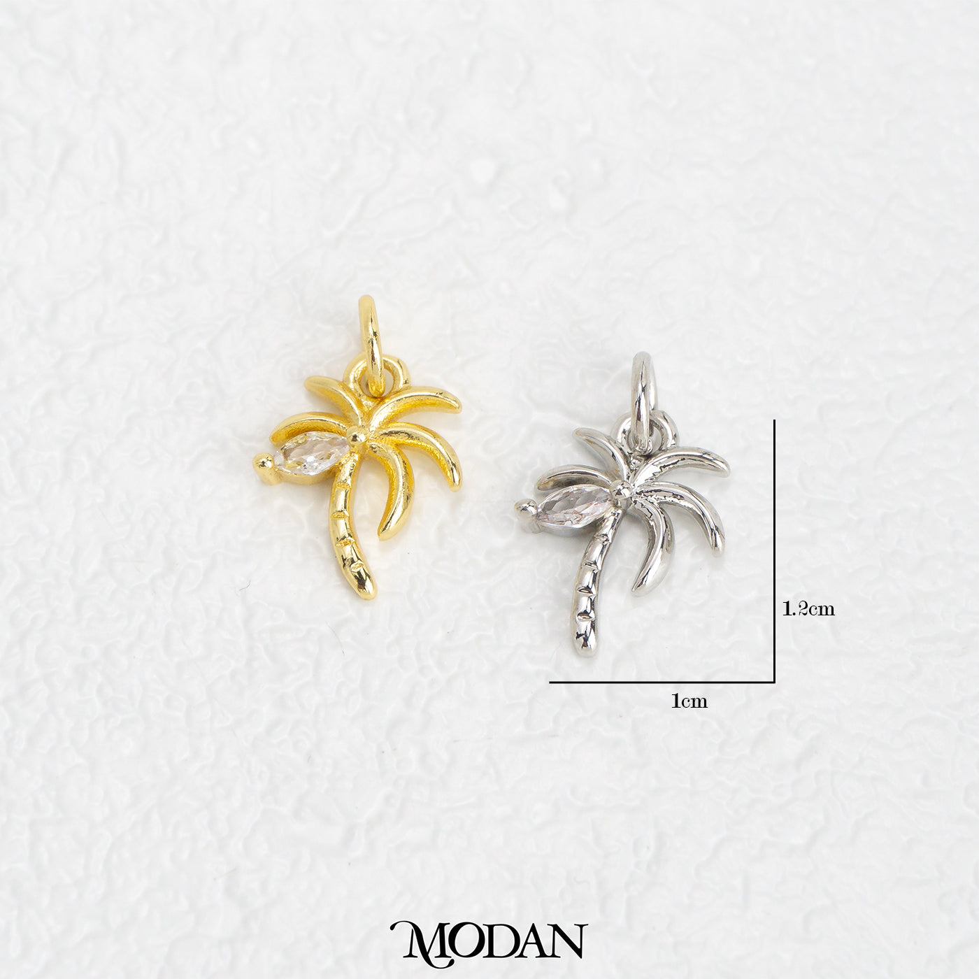 Mini Tropical Palm Tree Summer Charm DIY Charm Liontin Pohon Palm Hypoallergenic Gold Filled
