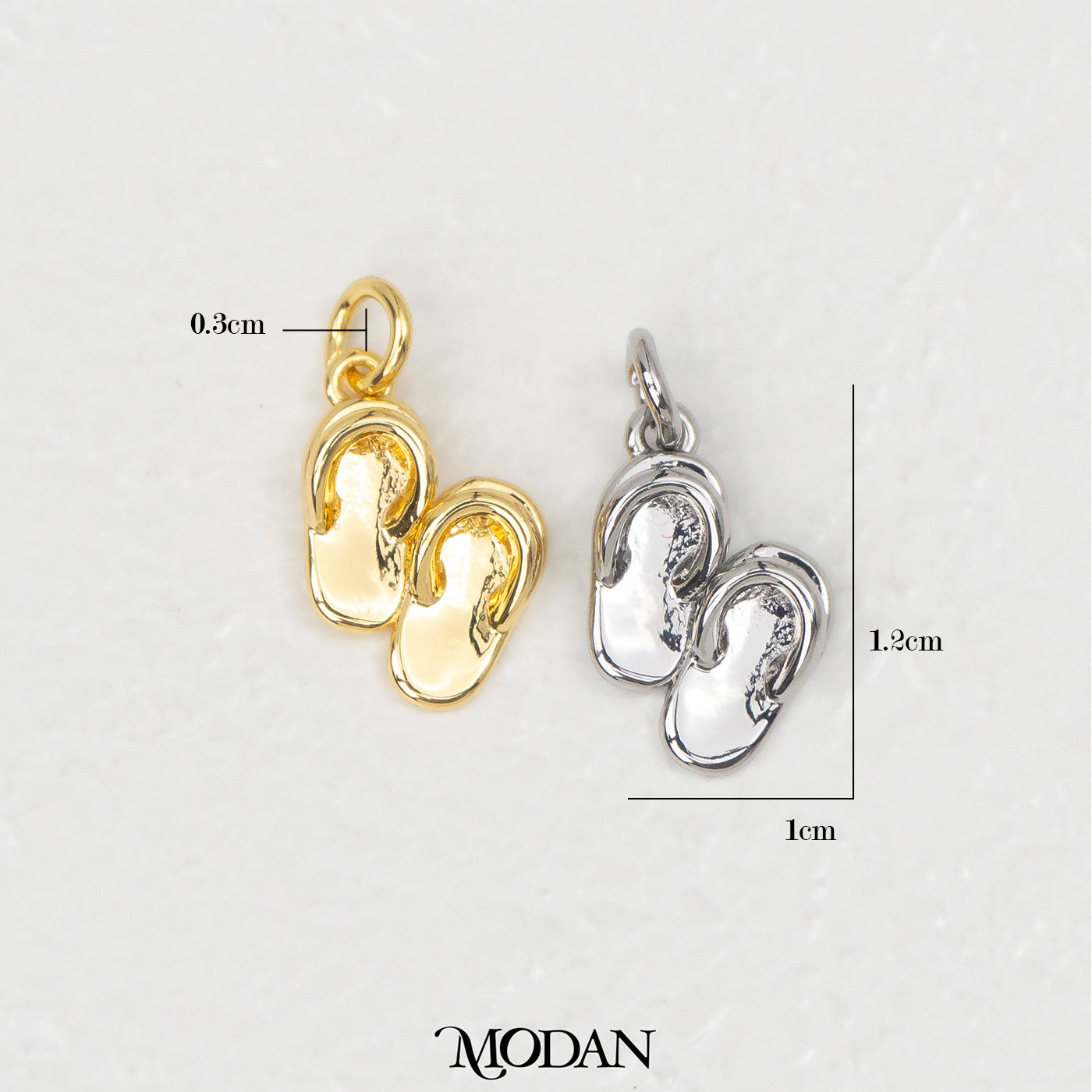 Mini Cute Sandals Charm DIY Charm Liontin Sendal Hypoallergenic Gold Filled