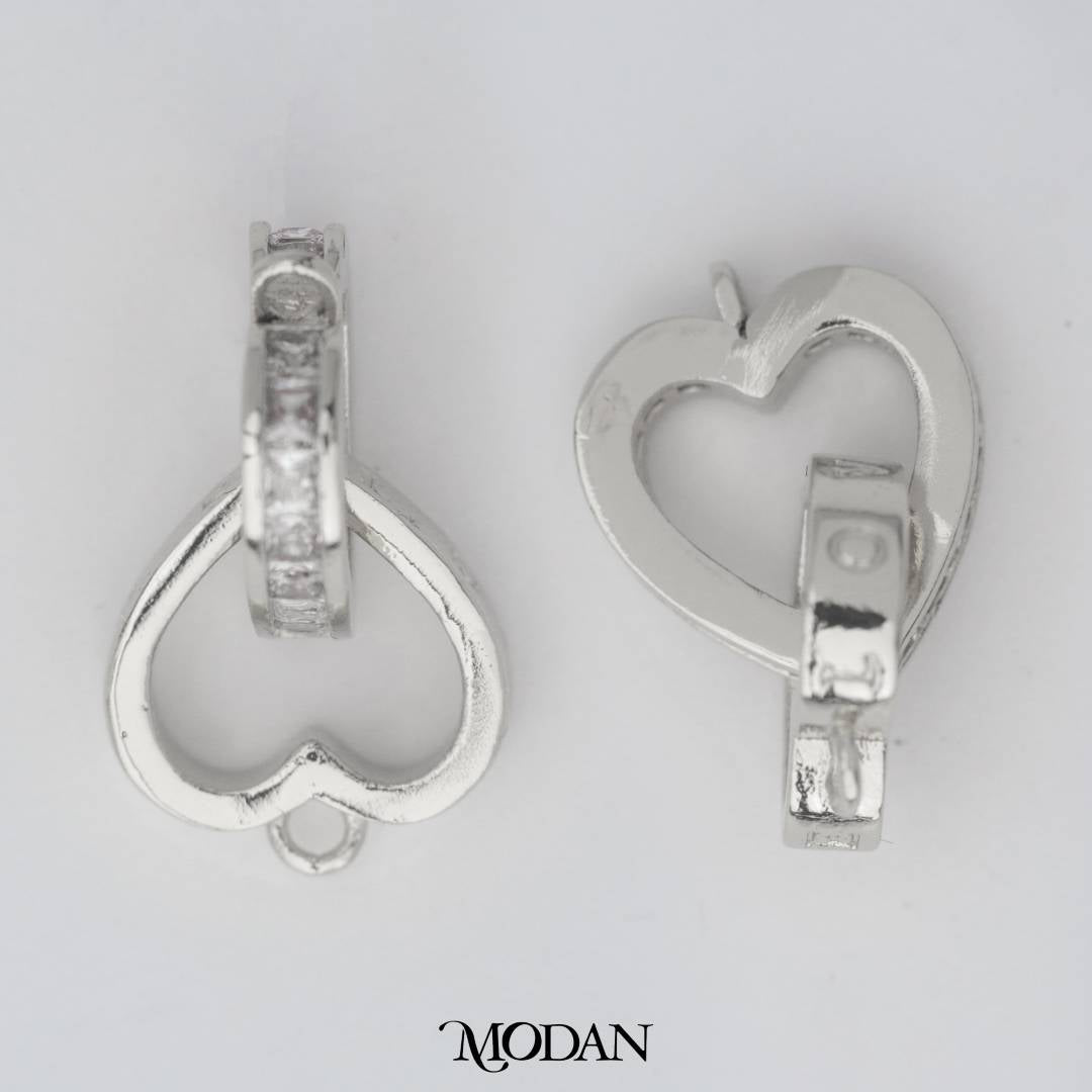 Double Love Interlocking Heart DIY Connector Liontin Dua Hati Gandeng Hypoallergenic Gold Filled