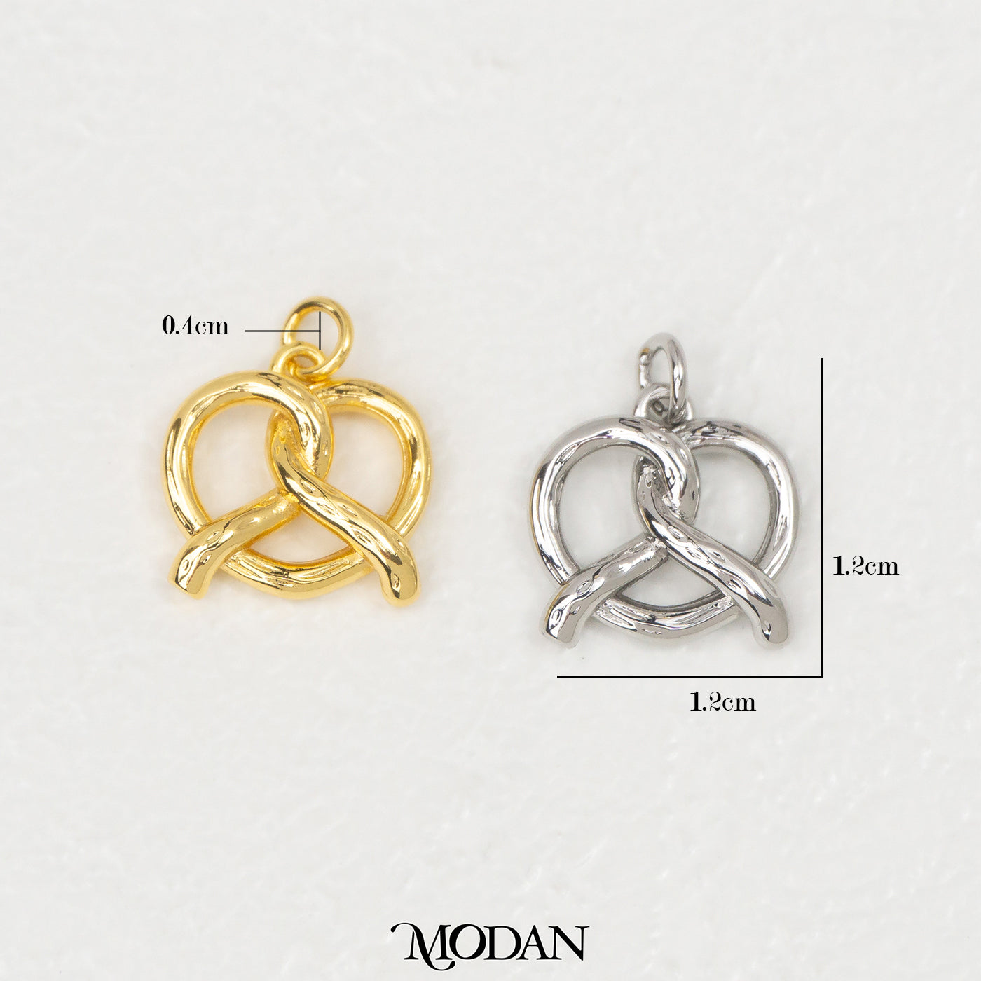 Plain Pretzel Patisserie Charm DIY Charm Liontin Pastry Roti Pretzel Hypoallergenic Gold Filled