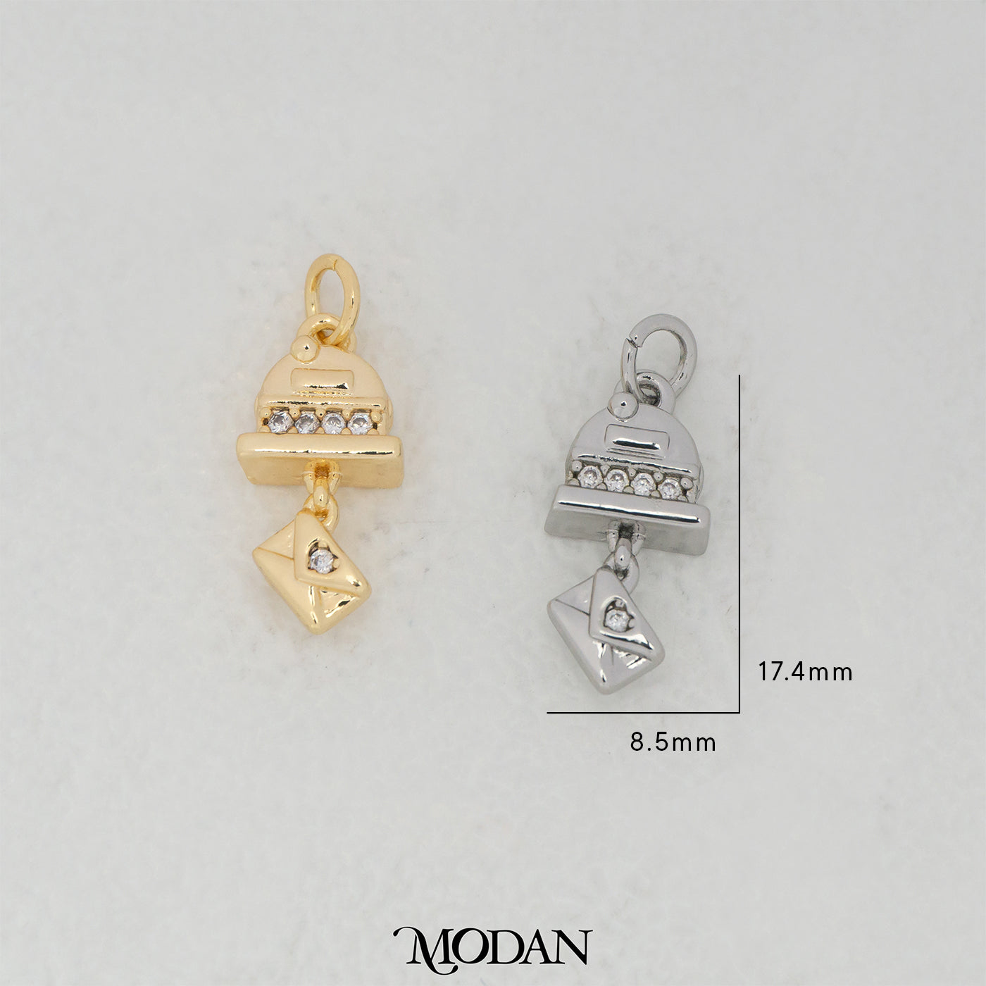 Mini Mailbox DIY Charm Liontin Kotak Surat Hypoallergenic Gold Filled