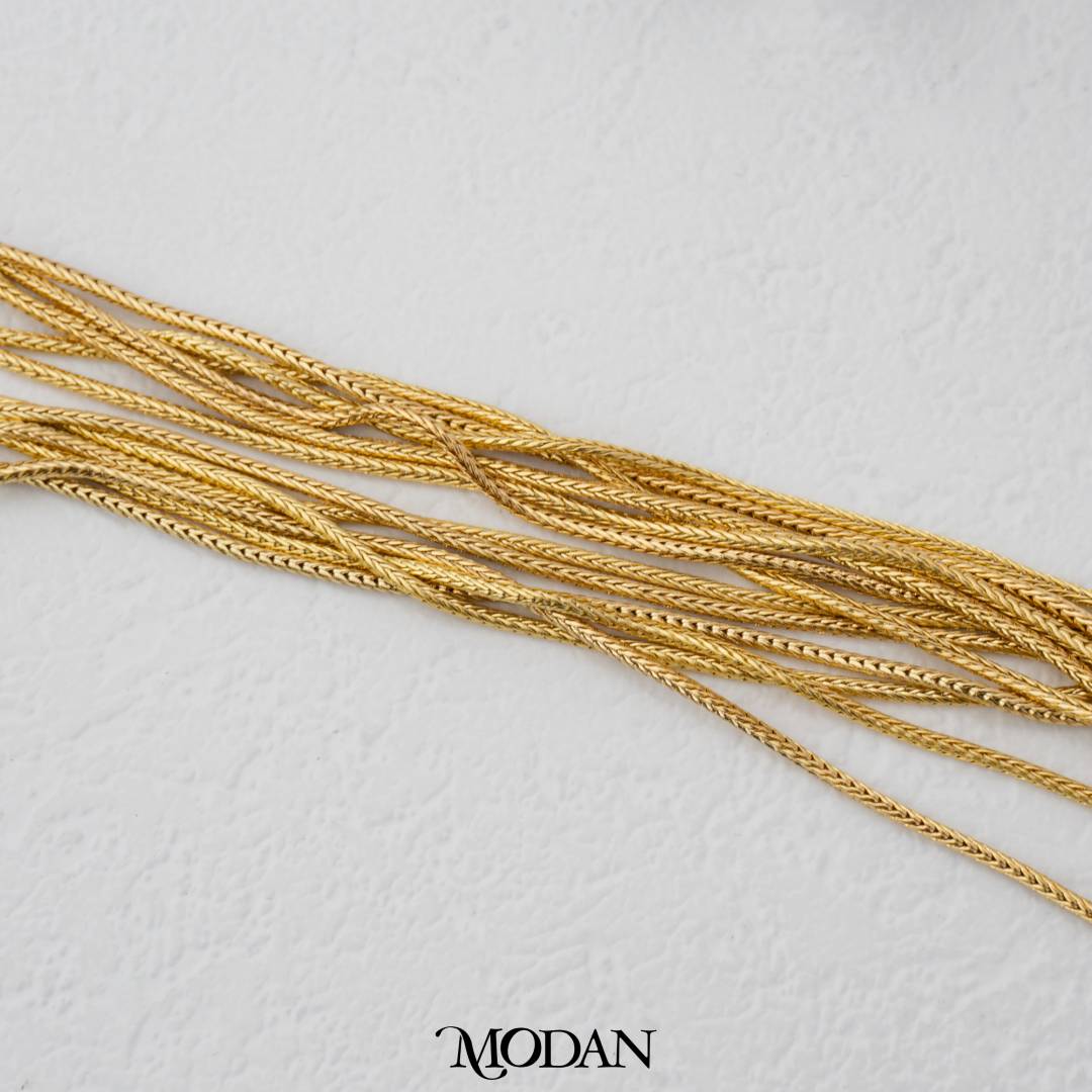 Dainty Plain Minimalist Wheat Chain DIY Chain Rantai Kalung Hypoallergenic Gold Filled