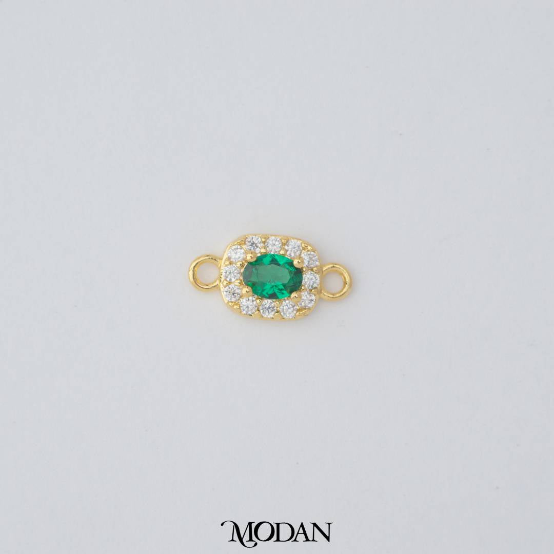 Mini Round Colorful Cubic Zirconia DIY Connector Liontin Lingkaran Warna - Warni Hypoallergenic Gold Filled