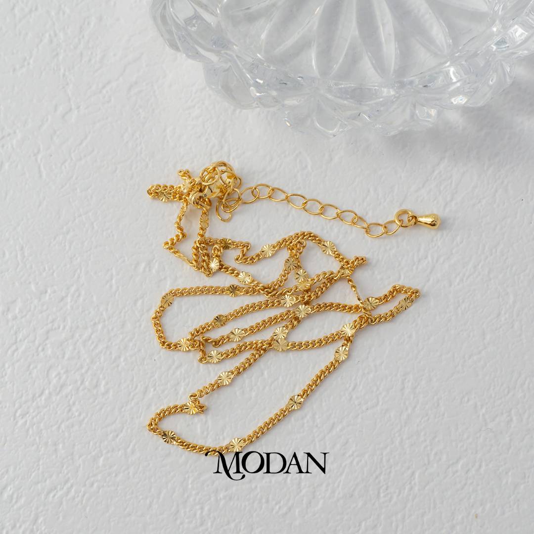 Sun Satellite Curb Chain DIY Chain Rantai Kalung Hypoallergenic Gold Filled