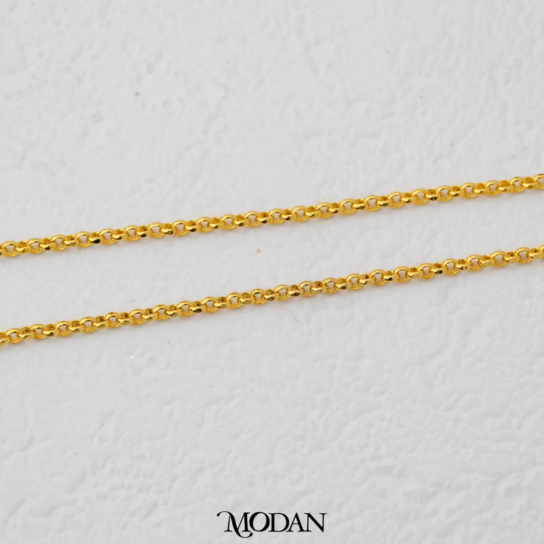 44cm Dainty Rolo Chain DIY Chain Rantai Kalung Polos Hypoallergenic Gold Plated