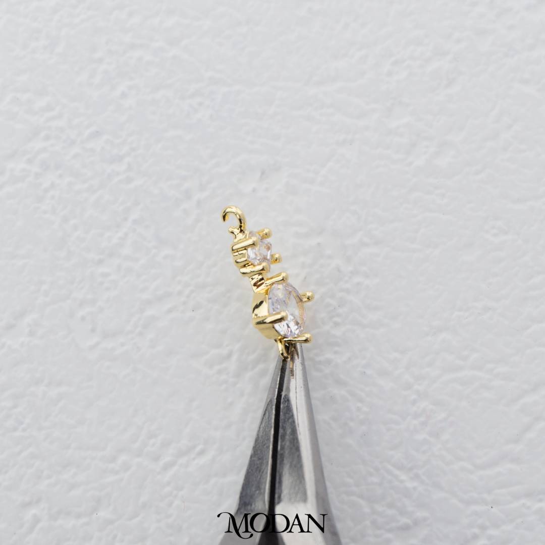 Mini Double Round Clear Zirconia DIY Connector Liontin Lingkaran Hypoallergenic Gold Filled