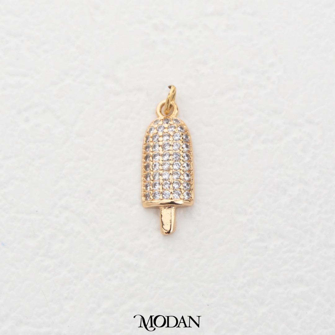 Sparkling Stick Ice Cream DIY Charm Liontin Es Krim Hypoallergenic Gold Filled
