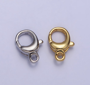 Puffed Oval Lobster Clasps DIY Necklace Closure Pengait Aksesoris Hypoallergenic Gold Filled