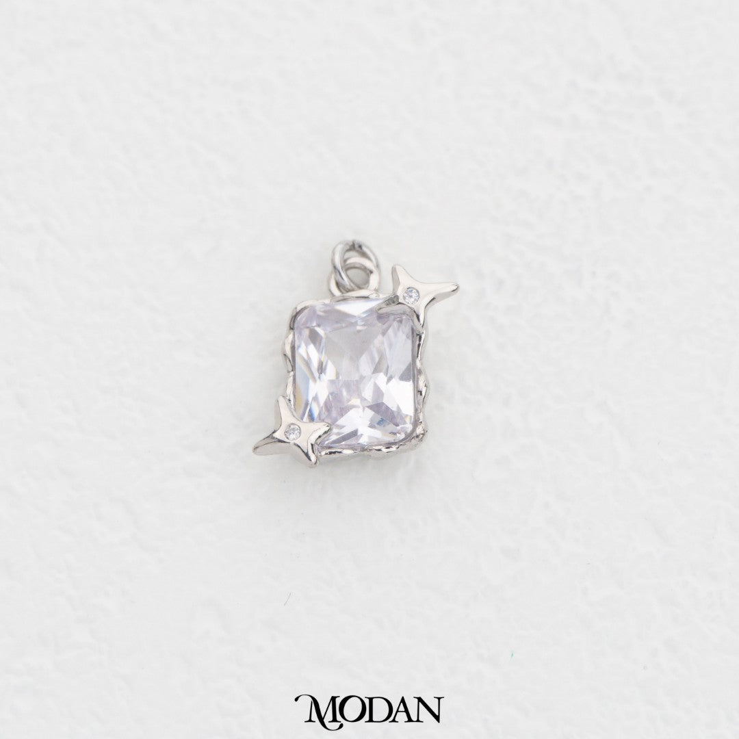 Rectangle With Star DIY Charm Liontin Persegi panjang Bintang Hypoallergenic Gold Plated