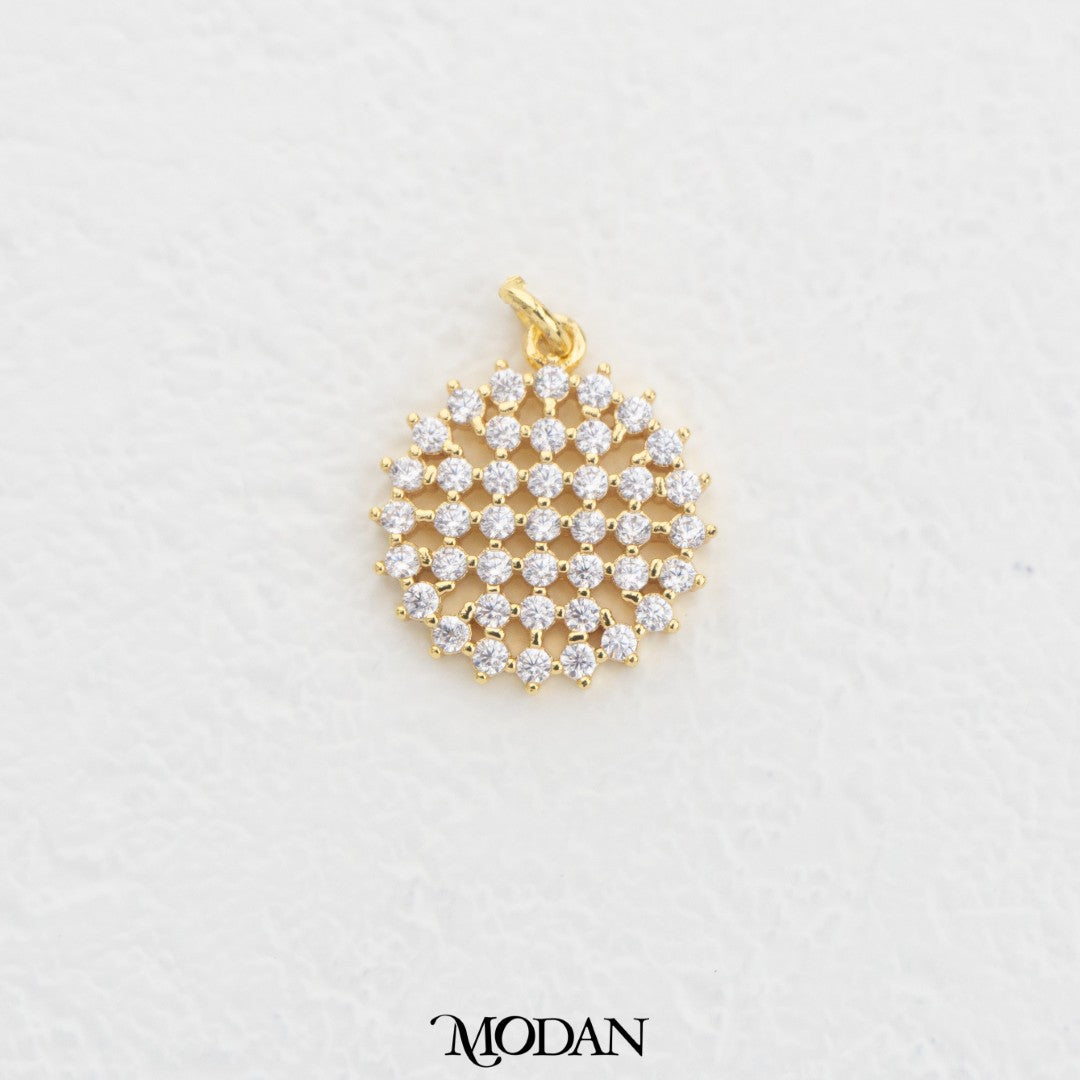 Colorful Geometric Circle DIY Charm Liontin Bulat Warna Warni Hypoallergenic Gold Filled