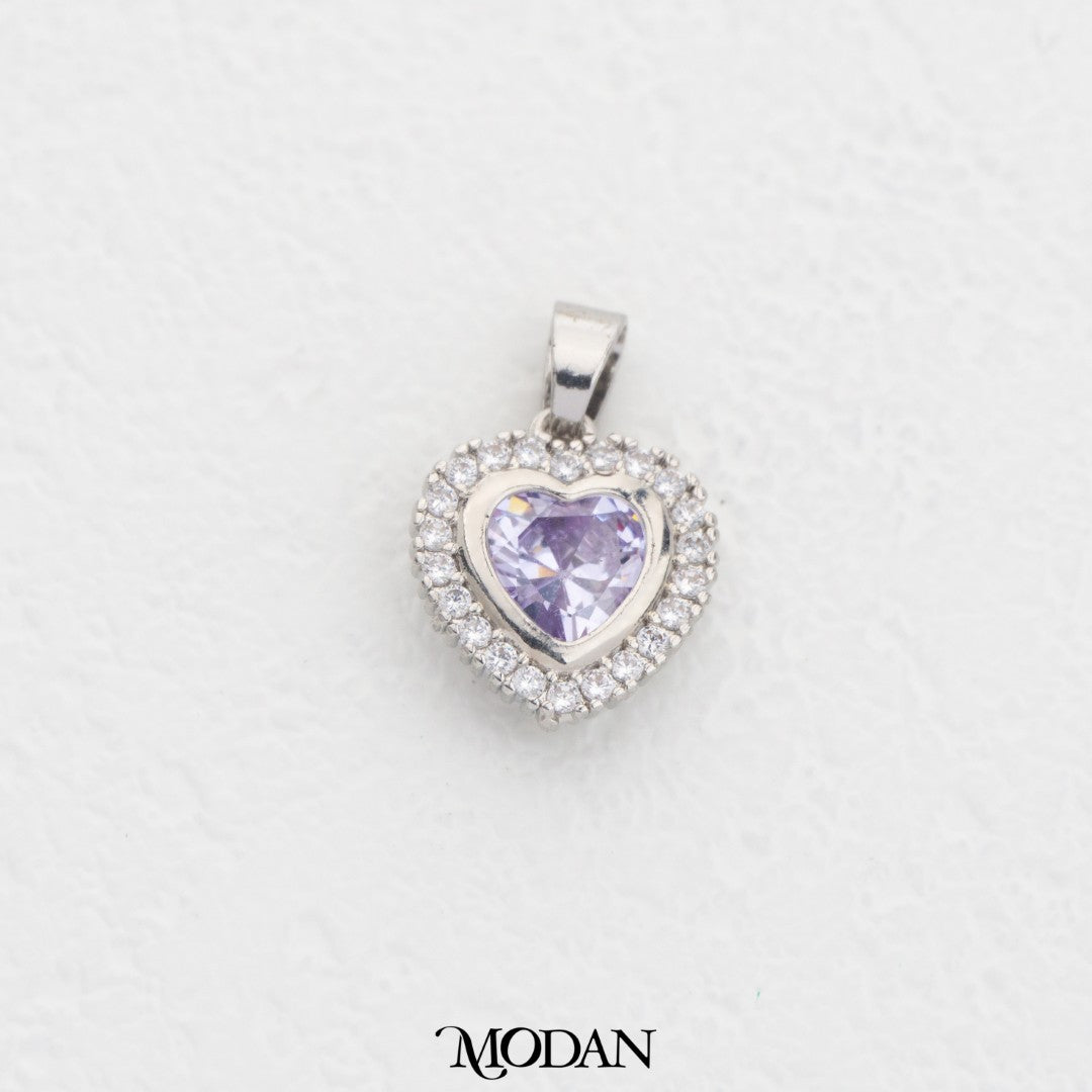 Sparkling Purple Heart DIY Charm Liontin Pesta Hati Ungu Hypoallergenic Gold Filled