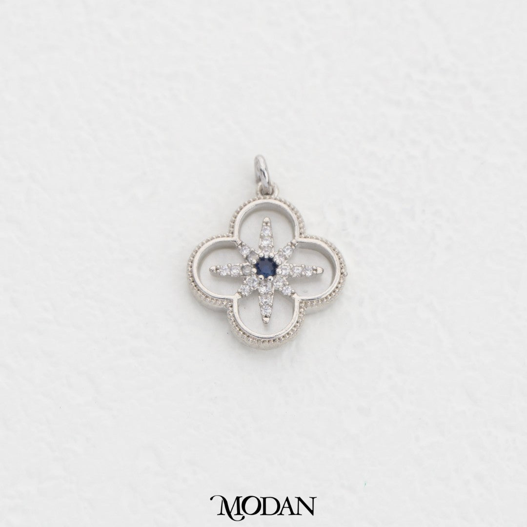 Minimalist Sunburst Clover DIY Charm Liontin Daun Semanggi Bintang Hypoallergenic Gold Filled