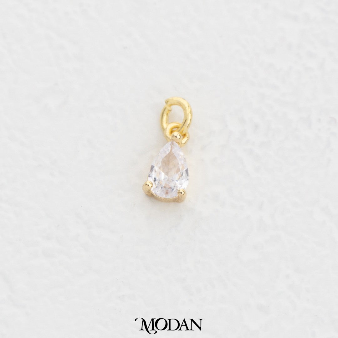 (8mm) Mini Plain Teardrop DIY Charm Liontin Tetes Air Hypoallergenic Gold Filled