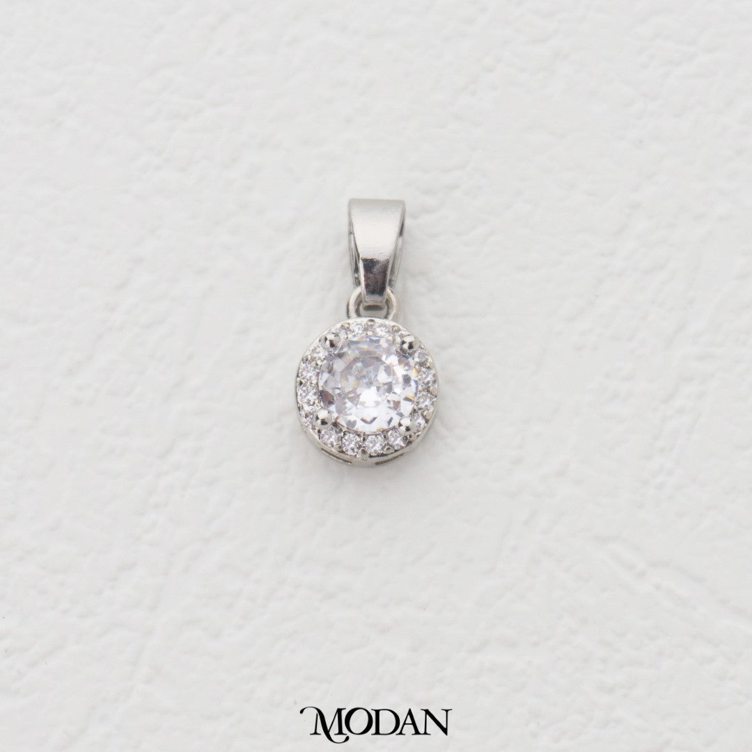 Mini Micro Paved Round Solitaire DIY Charm Liontin Pesta Kecil Hypoallergenic Gold Plated