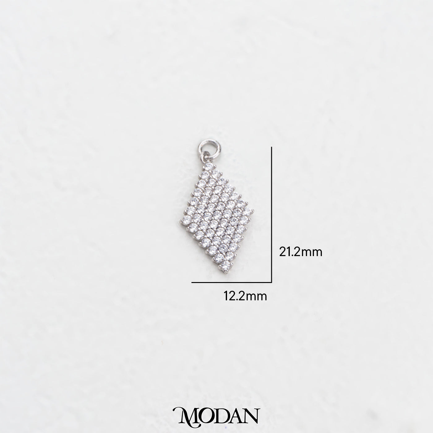 Micro Paved Rhombus Charm DIY Charm Liontin Belah Ketupat Pesta Hypoallergenic Gold Plated