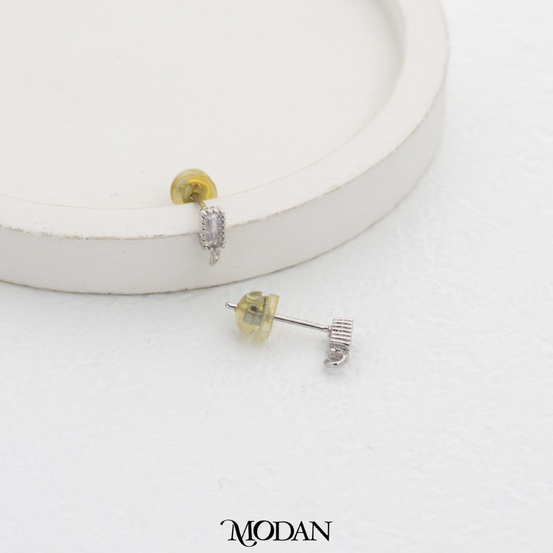 (7.2mm) Bar Rectangle DIY Stud Earrings Findings Pengait Anting Tusuk Persegi Panjang Unfinished Hypoallergenic Gold Filled