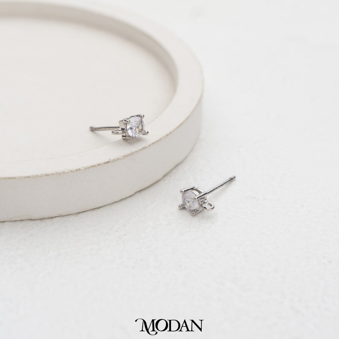 Mini Square Stud Earring DIY Earrings Findings Pengait Anting Tusuk Kotak Unfinished Hypoallergenic Gold Filled
