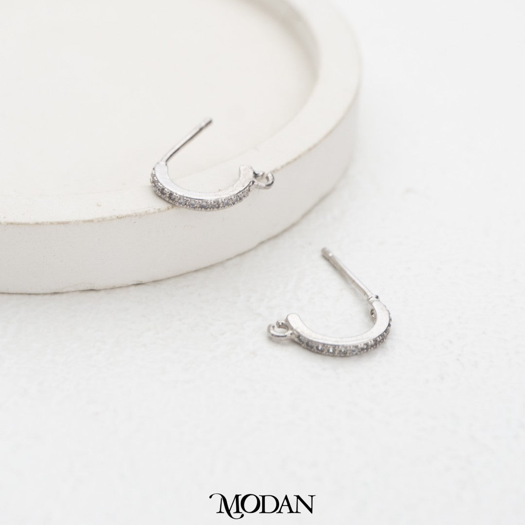 Mini C Hoop Stud Earrings DIY Earrings Findings Pengait Anting Unfinished Hypoallergenic Gold Plated