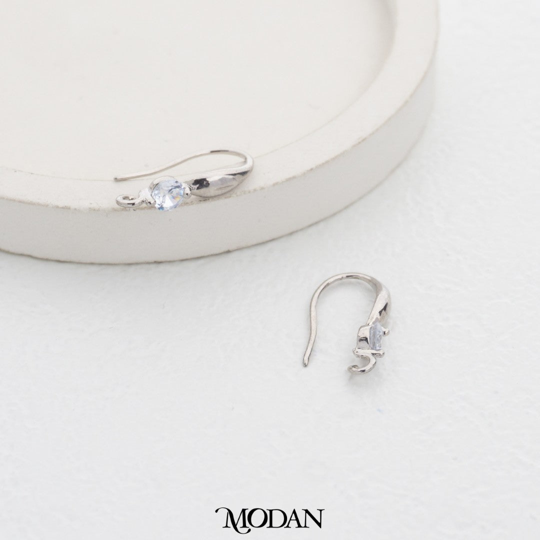 Chubby Solitaire Hook Earrings DIY Earrings Findings Pengait Anting Gantung Unfinished Hypoallergenic Gold Filled