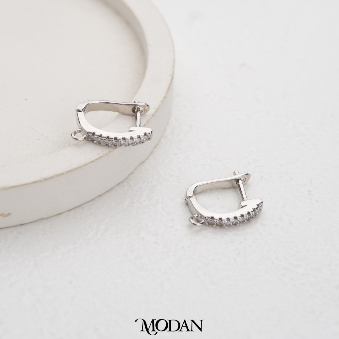 (14.2mm) Sparkling Oval English Lock Earrings DIY Earrings Findings Pengait Anting Oval Unfinished Hypoallergenic Gold Filled