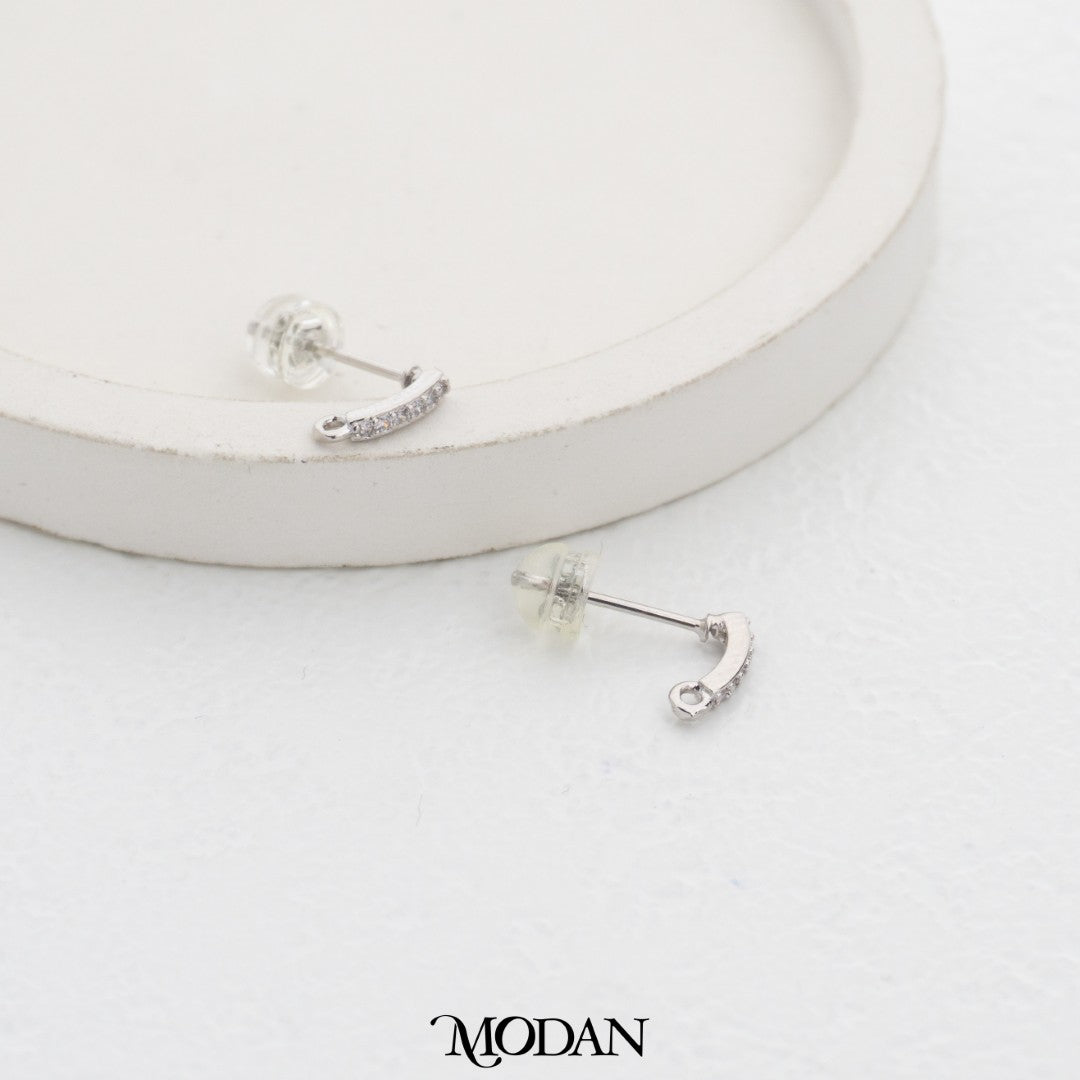 (1.7mm) Mini Sparkling Line Stud Earring DIY Earrings Findings Pengait Anting Tusuk Garis Unfinished Hypoallergenic Gold Filled