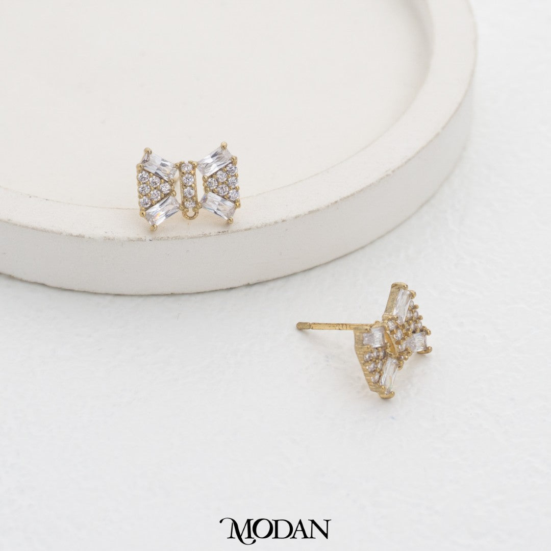 Ribbon Bow Stud Earring DIY Earrings Findings Pengait Anting Tusuk Pita Unfinished Hypoallergenic Gold Filled