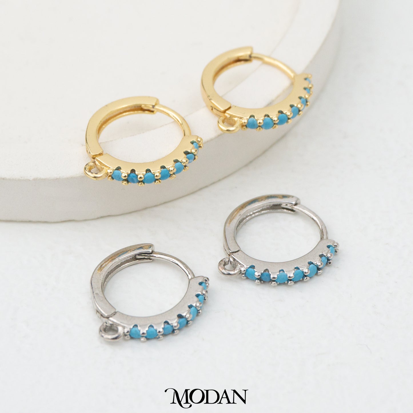 Black, Tosca, Clear, Pink Unfinished Hoop Earrings Making Supplies DIY Anting Bulat Warna Warni