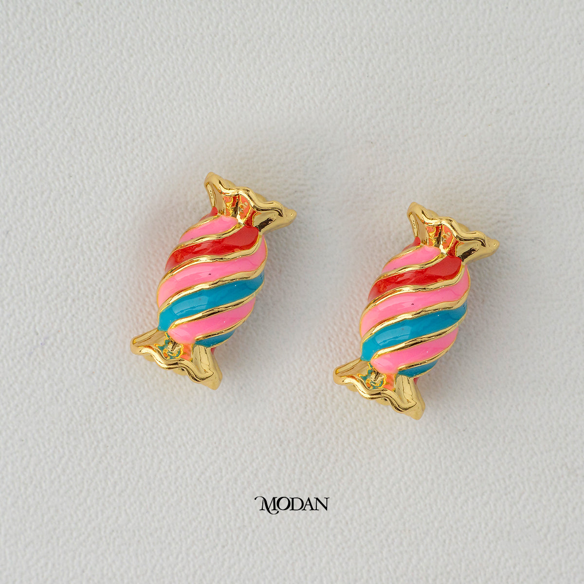 Rainbow Enamel Candy DIY Beads Liontin Manik Permen Warna - Warni Hypoallergenic Gold Plated