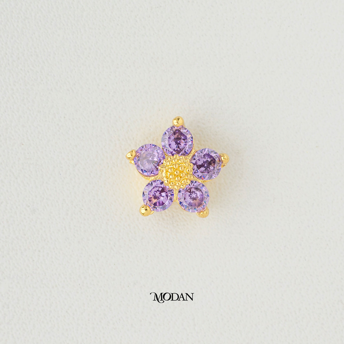 Daisy Flower Colorful Zirconia DIY Beads Charm Liontin Manik Bunga Hypoallergenic Gold Plated
