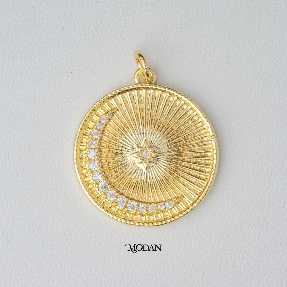 Crescent Moon and Stars DIY Charm Liontin Bulan dan Bintang Hypoallergenic Gold Plated