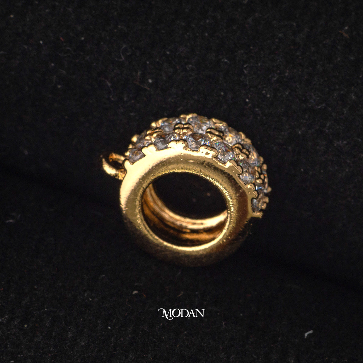 Sparkling Round Circle DIY Charm Liontin Bulat Classic Hypoallergenic Gold Plated