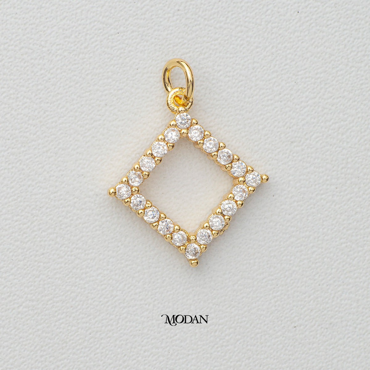 Rhombus DIY Charm Liontin Belah Ketupat Hypoallergenic Gold Filled