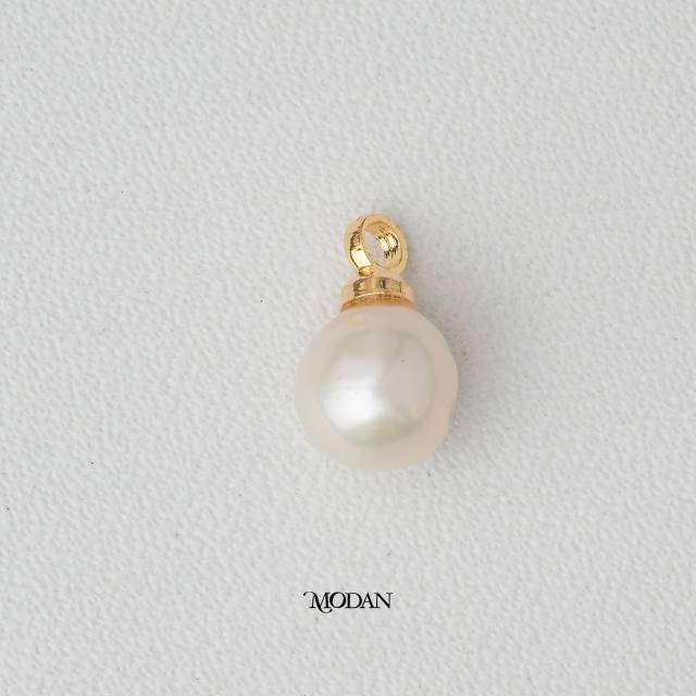 Purple, White Shell Pearl Round DIY Charm Liontin Mutiara Elegant Hypoallergenic Gold Filled