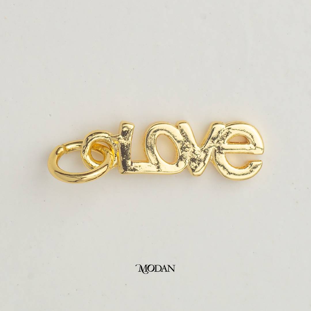 Love Letter Mini DIY Charm Liontin Kalimat Cinta Hypoallergenic Gold Filled