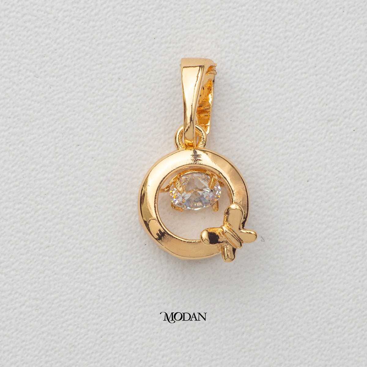 Mariposa Butterfly Animal Round DIY Charm Liontin Kupu - Kupu Hypoallergenic Gold Plated