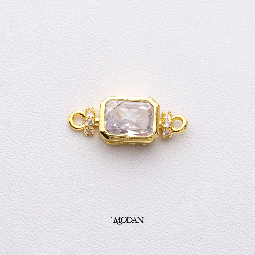 Geometric Rectangular DIY Connector Liontin Konektor Persegi Hypoallergenic Gold Plated