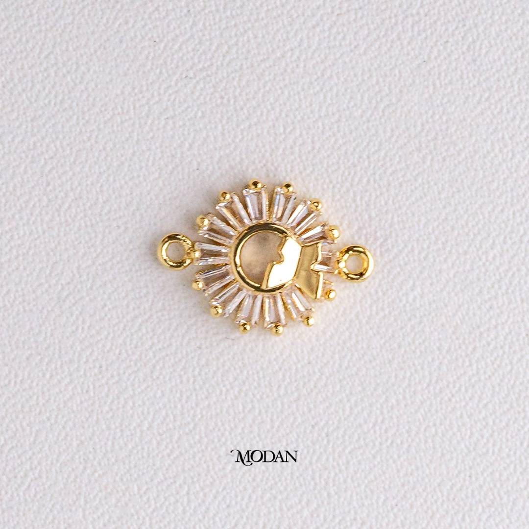 Round Butterfly Animal Baguette DIY Connector Liontin Konektor Kupu - Kupu Hypoallergenic Gold Filled