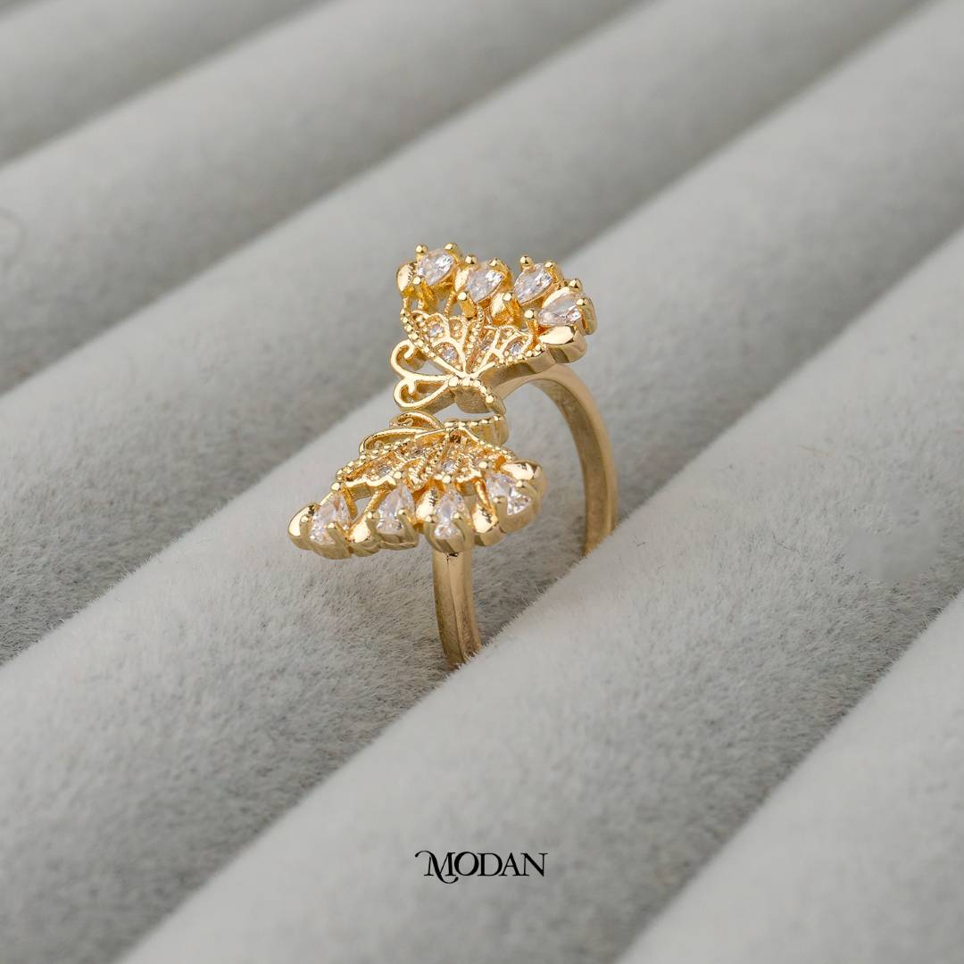 Korean Butterfly Adjustable Ring Cincin Kupu-Kupu Adjustable Hypoallergenic Gold Plated