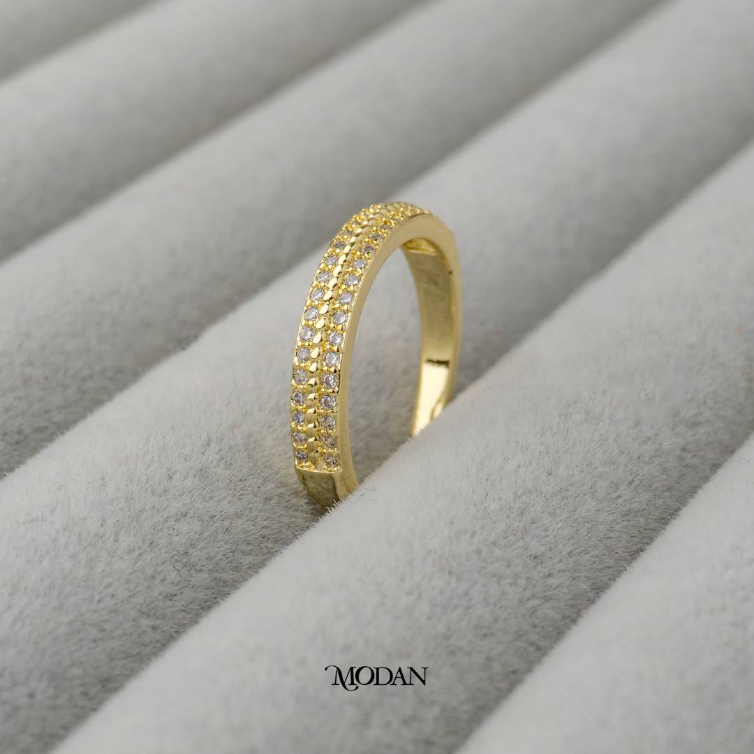 Minimalist Double Row Adjustable Ring Cincin Minimalis Adjustable Hypoallergenic Gold Plated