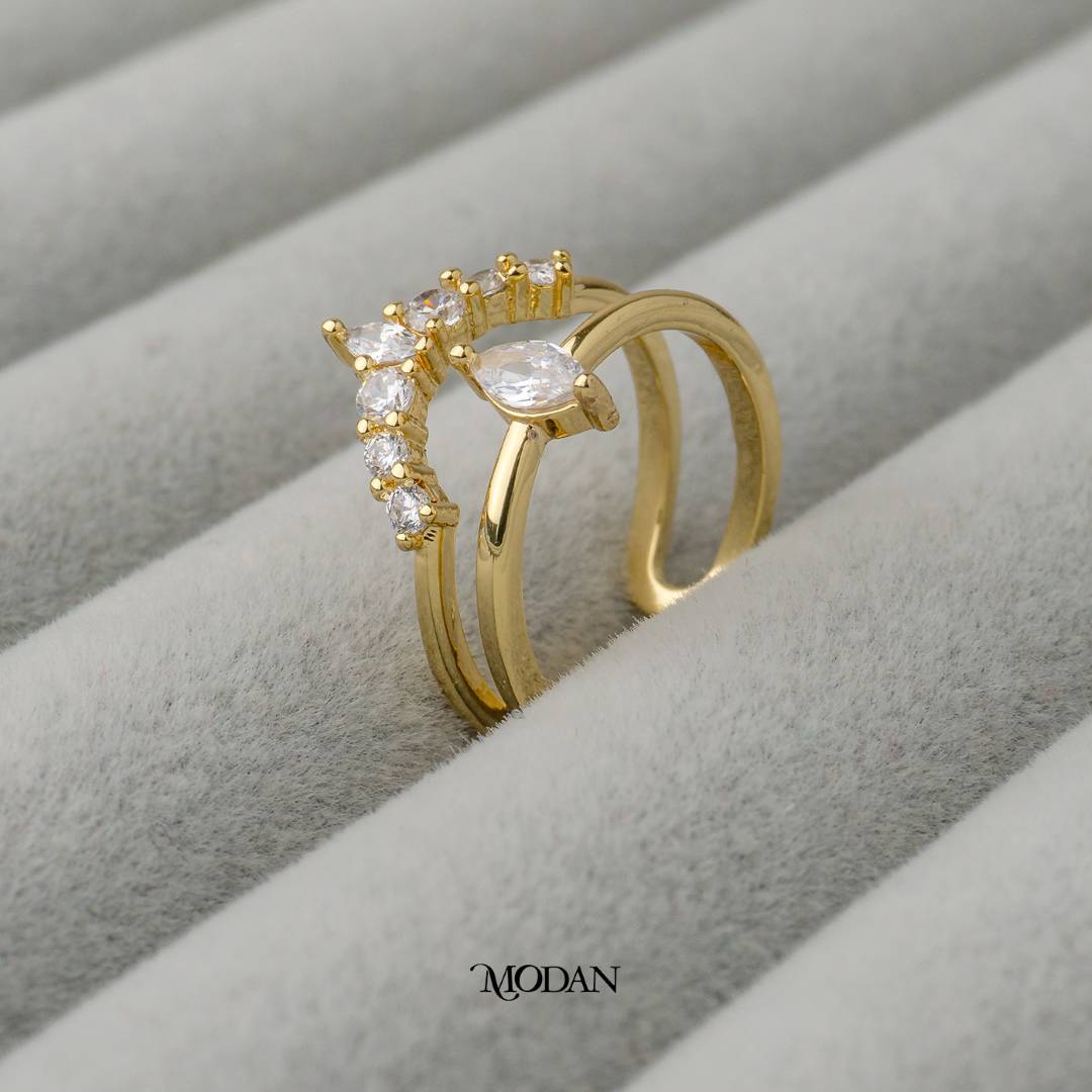 Crown Marquise Adjustable Ring Cincin Mahkota Adjustable Hypoallergenic Gold Plated